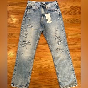 Zara light wash jeans with rips “The Truth Slim” with tags size 8